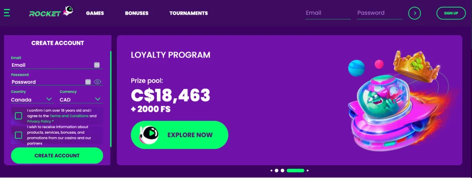 Rocket Casino Canada
